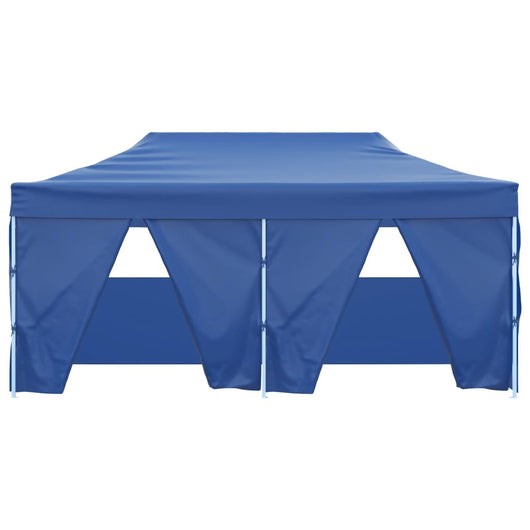 Gazebo Pieghevole con 4 Pareti 3x6m Acciaio Blu 48865