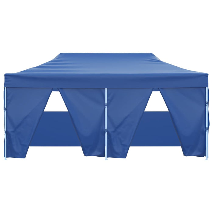 Gazebo Pieghevole con 4 Pareti 3x6m Acciaio Blu 48865