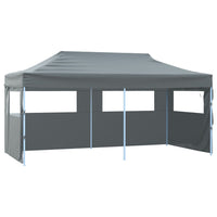 Gazebo Pieghevole con 4 Pareti 3x6m Acciaio Antracite