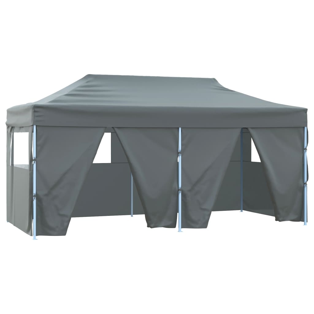 Gazebo Pieghevole con 4 Pareti 3x6m Acciaio Antracite 48867