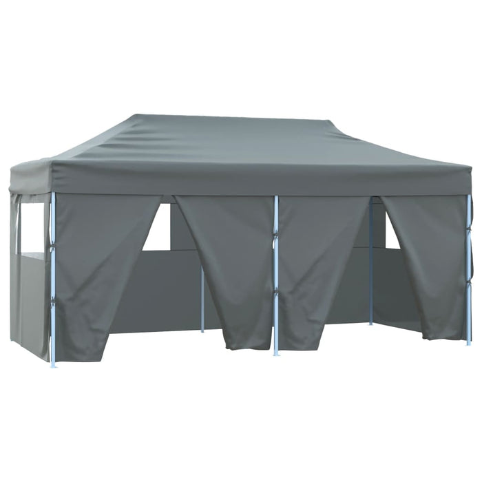 Gazebo Pieghevole con 4 Pareti 3x6m Acciaio Antracite 48867
