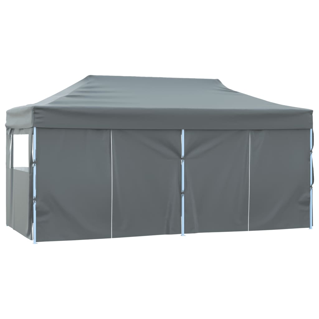 Gazebo Pieghevole con 4 Pareti 3x6m Acciaio Antracite 48867