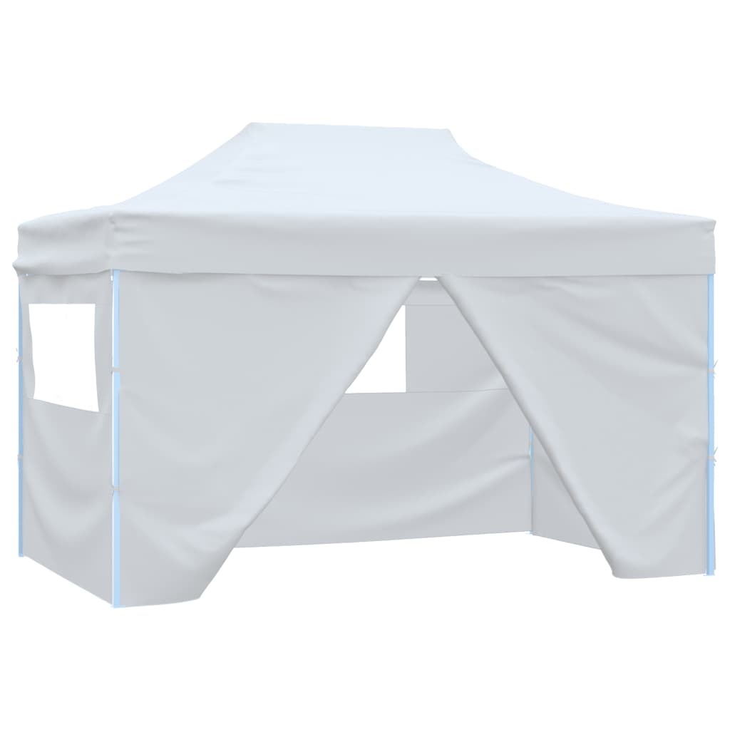 Tendone per Feste Pieghevole con 4 Pareti 3x4,5 m Bianco cod mxl 39829