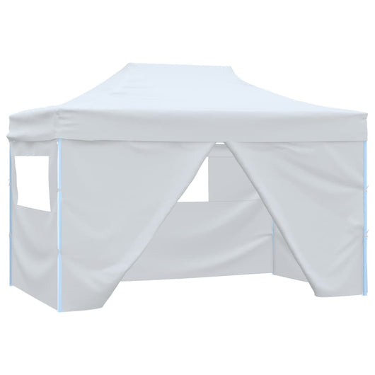 Tendone per Feste Pieghevole con 4 Pareti 3x4,5 m Bianco cod mxl 39829