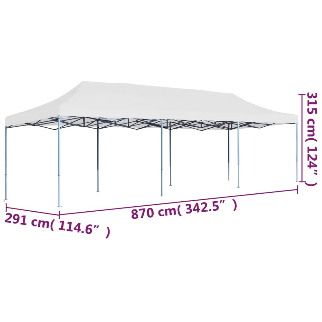 Tenda Pieghevole Pop-Up 3x9 m Bianca 48872