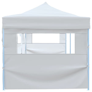 Tenda Pieghevole Pop-Up con 5 Pareti Laterali 3x9 m Bianca 48873