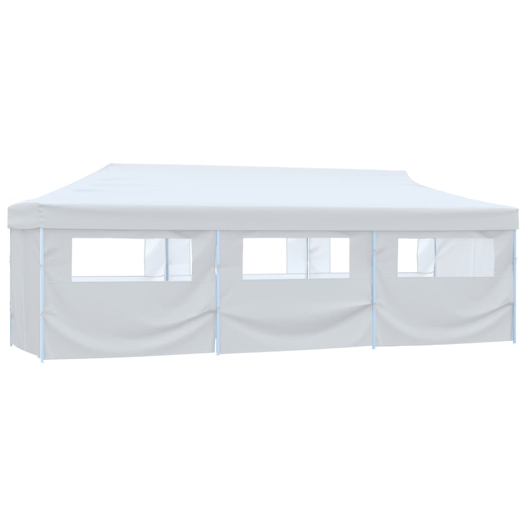 Tenda Pieghevole Pop-Up con 8 Pareti Laterali 3x9 m Bianca cod mxl 67865