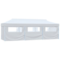 Tenda Pieghevole Pop-Up con 8 Pareti Laterali 3x9 m Bianca cod mxl 67865