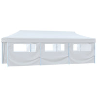 Tenda Pieghevole Pop-Up con 8 Pareti Laterali 3x9 m Bianca cod mxl 67865
