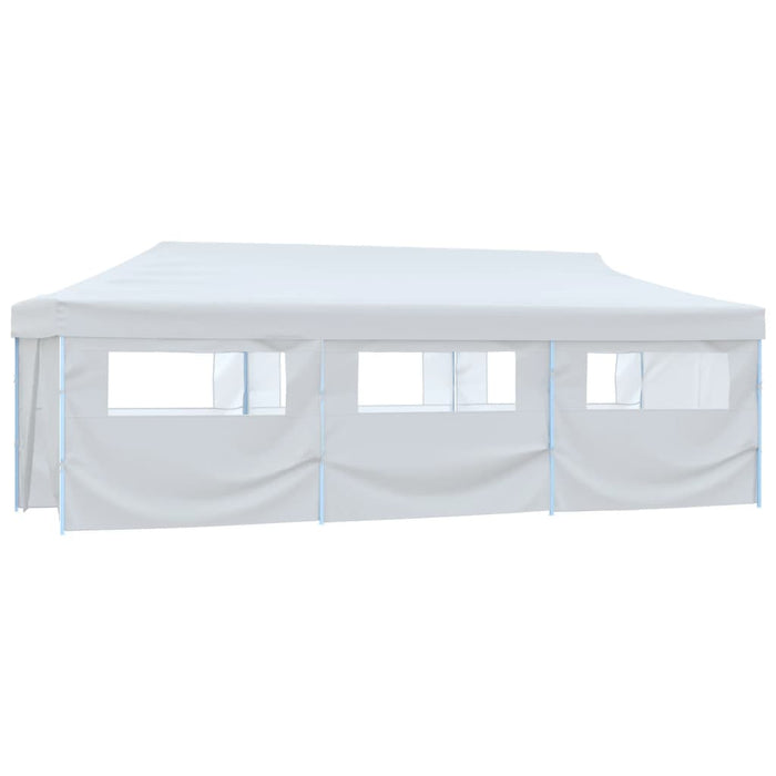 Tenda Pieghevole Pop-Up con 8 Pareti Laterali 3x9 m Bianca cod mxl 67865