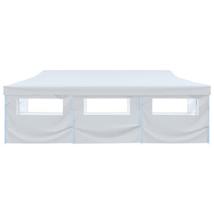 Tenda Pieghevole Pop-Up con 8 Pareti Laterali 3x9 m Bianca cod mxl 67865