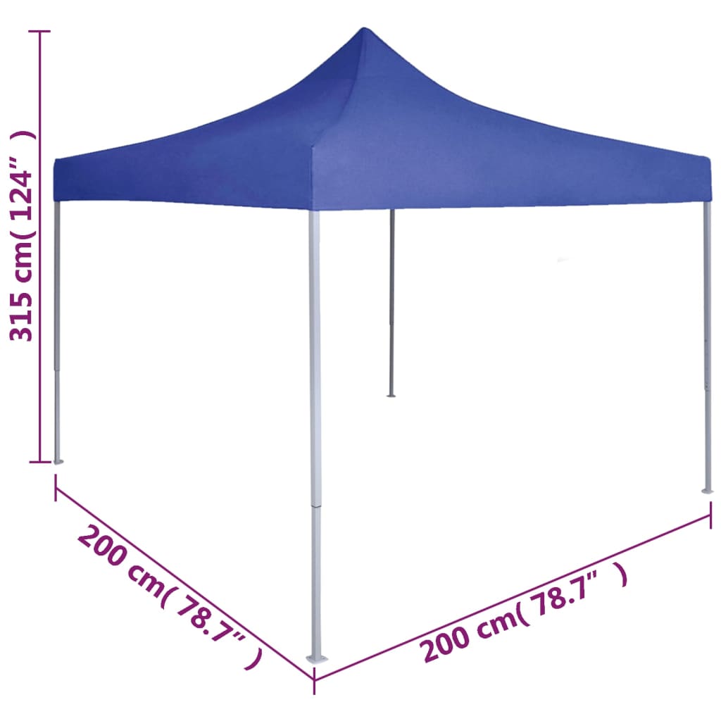 Gazebo Professionale Pieghevole 2x2 m in Acciaio Blu 48877