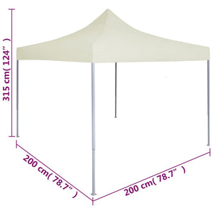 Gazebo Professionale Pieghevole 2x2 m in Acciaio Crema