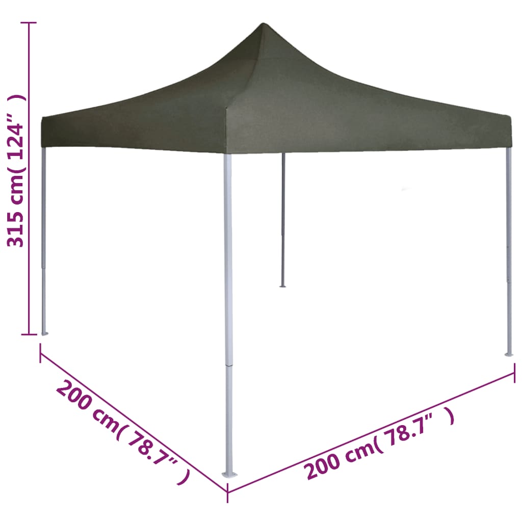 Gazebo Professionale Pieghevole 2x2m in Acciaio Antracite