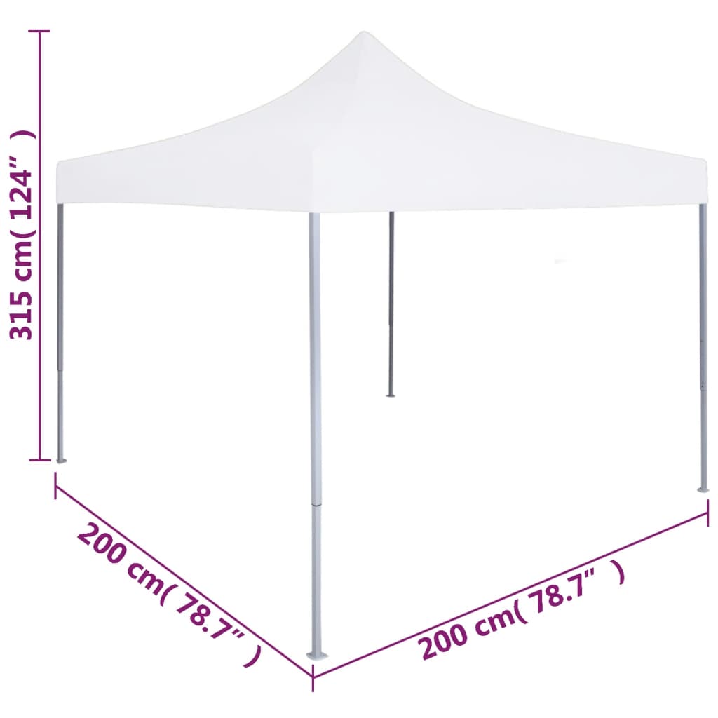 Gazebo Professionale Pieghevole 2x2m in Acciaio Bianco 48886