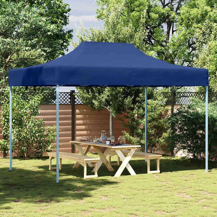 Gazebo Professionale Pieghevole 3x4m Acciaio Blu 48889
