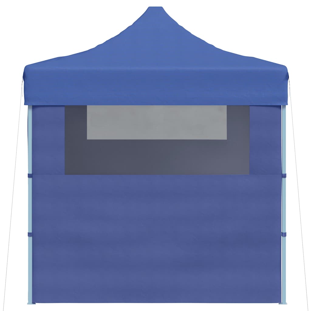 Gazebo Professionale Pieghevole con 3 Pareti 3x4m Acciaio Blu 48890