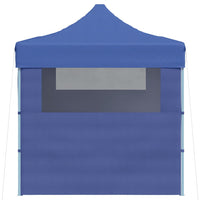 Gazebo Professionale Pieghevole con 3 Pareti 3x4m Acciaio Blu 48890