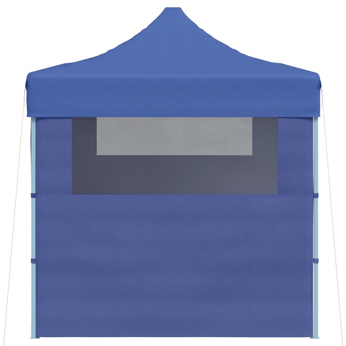 Gazebo Professionale Pieghevole con 3 Pareti 3x4m Acciaio Blu 48890