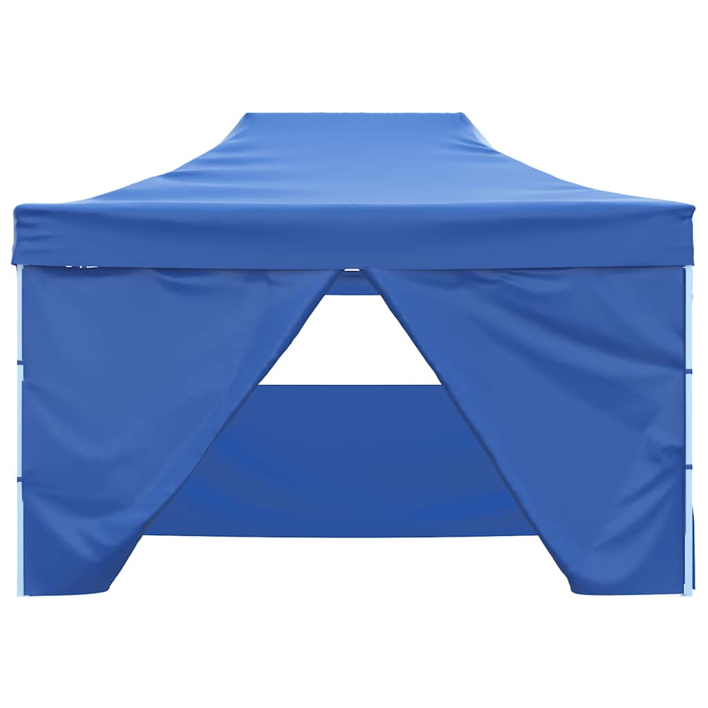 Gazebo Professionale Pieghevole con 4 Pareti 3x4 m Acciaio Blu 48891