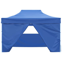 Gazebo Professionale Pieghevole con 4 Pareti 3x4 m Acciaio Blu 48891
