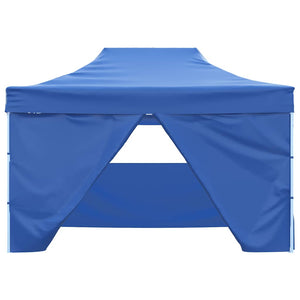 Gazebo Professionale Pieghevole con 4 Pareti 3x4 m Acciaio Blu 48891