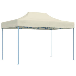 Gazebo Professionale Pieghevole 3x4m Acciaio Crema 48892