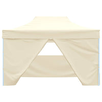 Gazebo Professionale Pieghevole con 4 Pareti 3x4m Acciaio Crema 48894