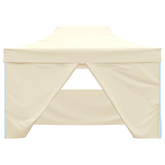 Gazebo Professionale Pieghevole con 4 Pareti 3x4m Acciaio Crema 48894