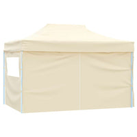 Gazebo Professionale Pieghevole con 4 Pareti 3x4m Acciaio Crema 48894