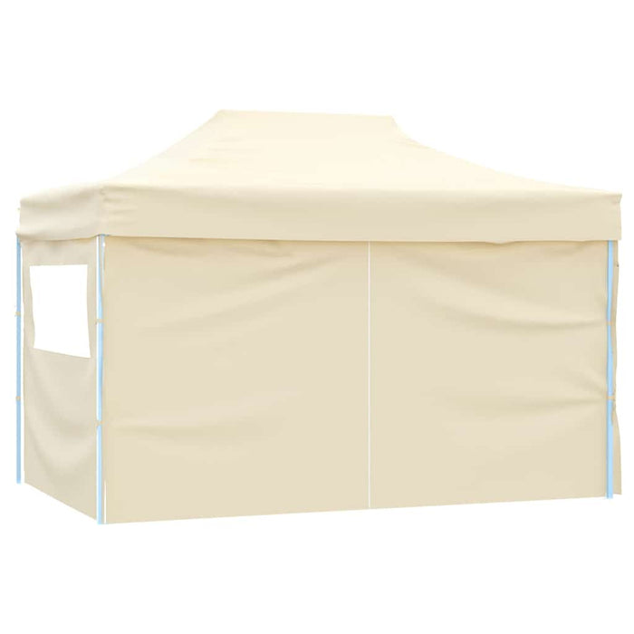 Gazebo Professionale Pieghevole con 4 Pareti 3x4m Acciaio Crema 48894