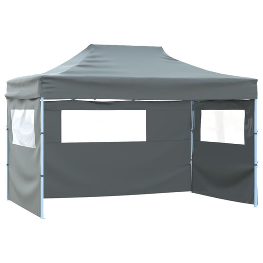 Gazebo Professionale Pieghevole 3 Pareti 3x4m Acciaio Antracite cod mxl 46300