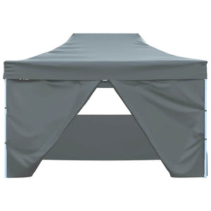 Gazebo Professionale Pieghevole 4 Pareti 3x4m Acciaio Antracite 48897