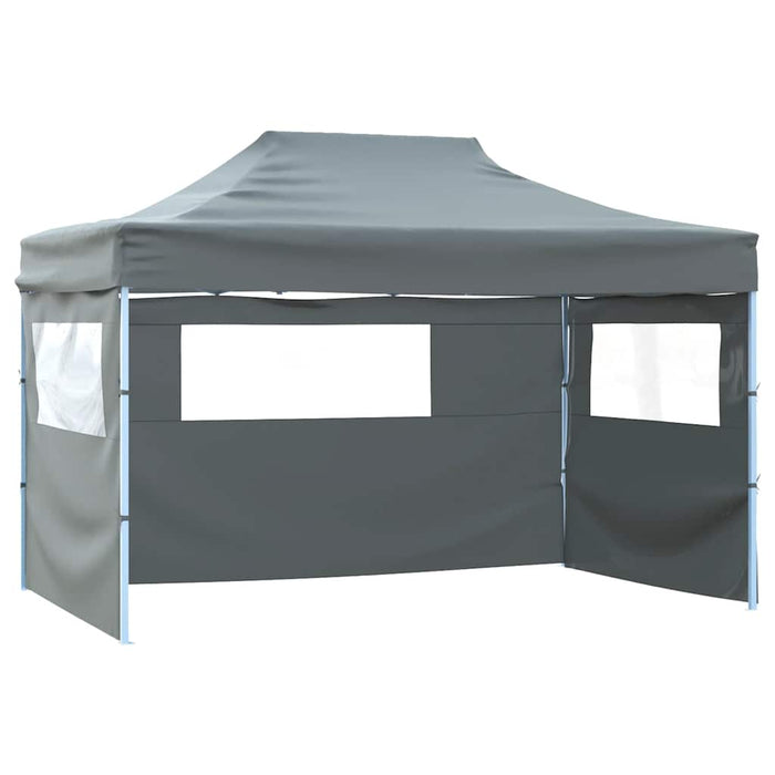 Gazebo Professionale Pieghevole 4 Pareti 3x4m Acciaio Antracite 48897