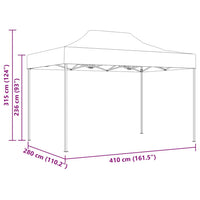 Gazebo Professionale Pieghevole 280x410x315 cm Acciaio Bianco 48898