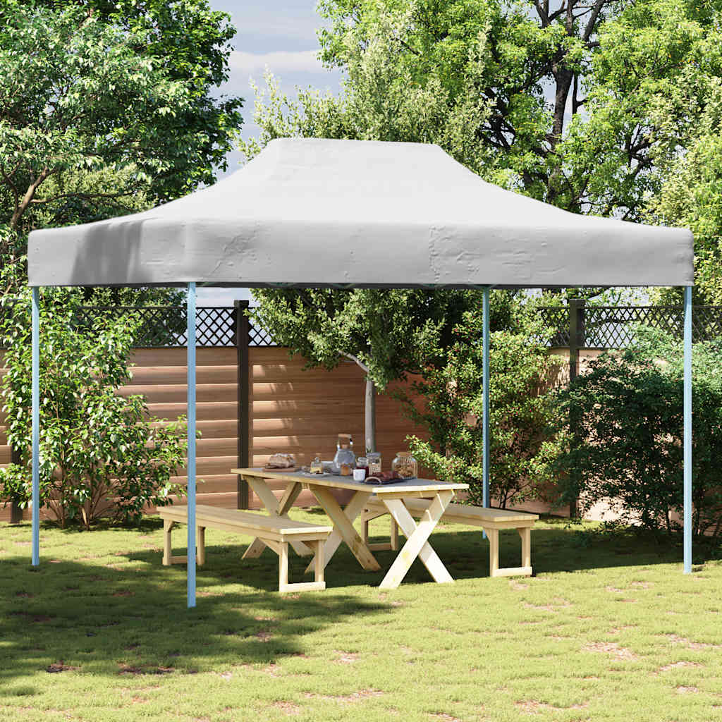 Gazebo Professionale Pieghevole 280x410x315 cm Acciaio Bianco 48898