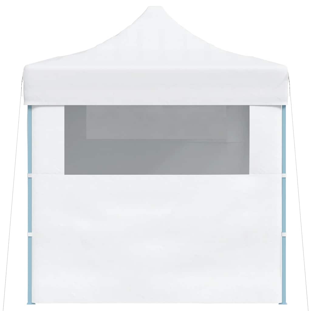 Gazebo Professionale Pieghevole 3 Pareti 280x410x315 cm Acciaio Bianco 48899