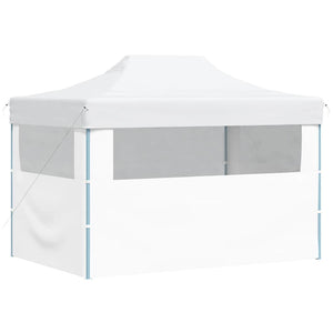 Gazebo Professionale Pieghevole 3 Pareti 280x410x315 cm Acciaio Bianco 48899