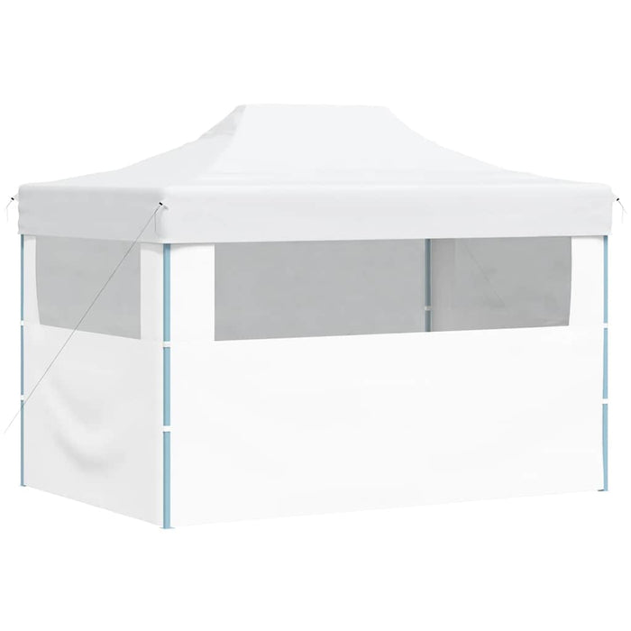 Gazebo Professionale Pieghevole 3 Pareti 280x410x315 cm Acciaio Bianco 48899