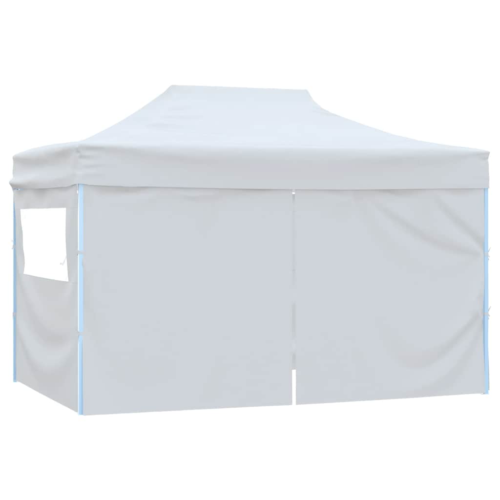 Gazebo Professionale Pieghevole 4 Pareti 280x410x315 cm Acciaio Bianco 48900
