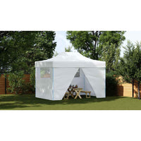 Gazebo Professionale Pieghevole 4 Pareti 3x4m Acciaio Bianco