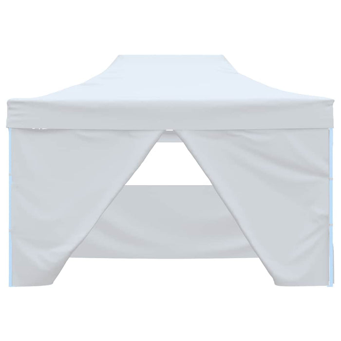 Gazebo Professionale Pieghevole 4 Pareti 280x410x315 cm Acciaio Bianco 48900