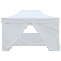 Gazebo Professionale Pieghevole 4 Pareti 3x4m Acciaio Bianco