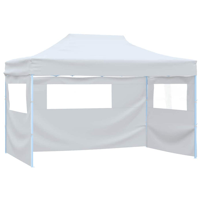 Gazebo Professionale Pieghevole 4 Pareti 3x4m Acciaio Bianco