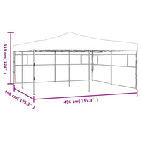 Gazebo Pieghevole con 2 Pareti 5x5 m Blu 48902