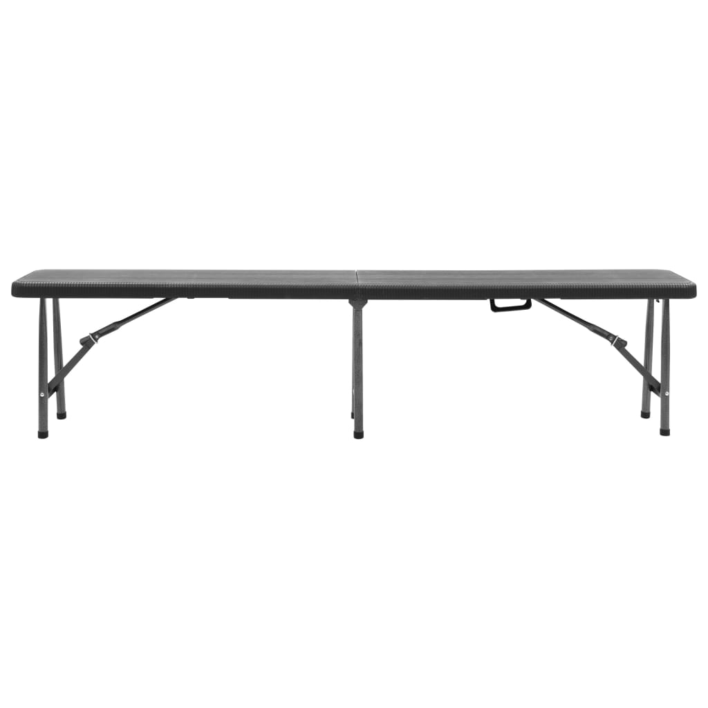 Panchine da Giardino Pieghevoli 2 pz 180 cm in HDPE Nere