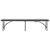 Panchine da Giardino Pieghevoli 2 pz 180 cm in HDPE Nere