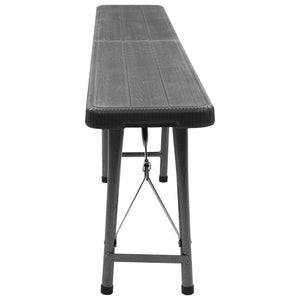 Panchine da Giardino Pieghevoli 2 pz 180 cm in HDPE Nere 48832
