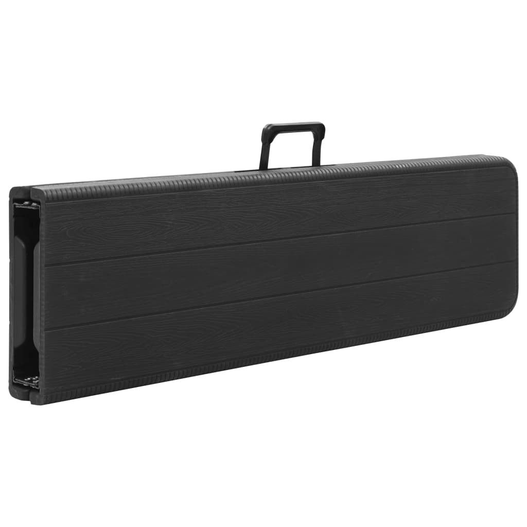 Panchine da Giardino Pieghevoli 2 pz 180 cm in HDPE Nere