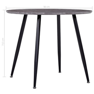 Tavolo da Pranzo Cemento e Nero 90x73,5 cm in MDF 248303